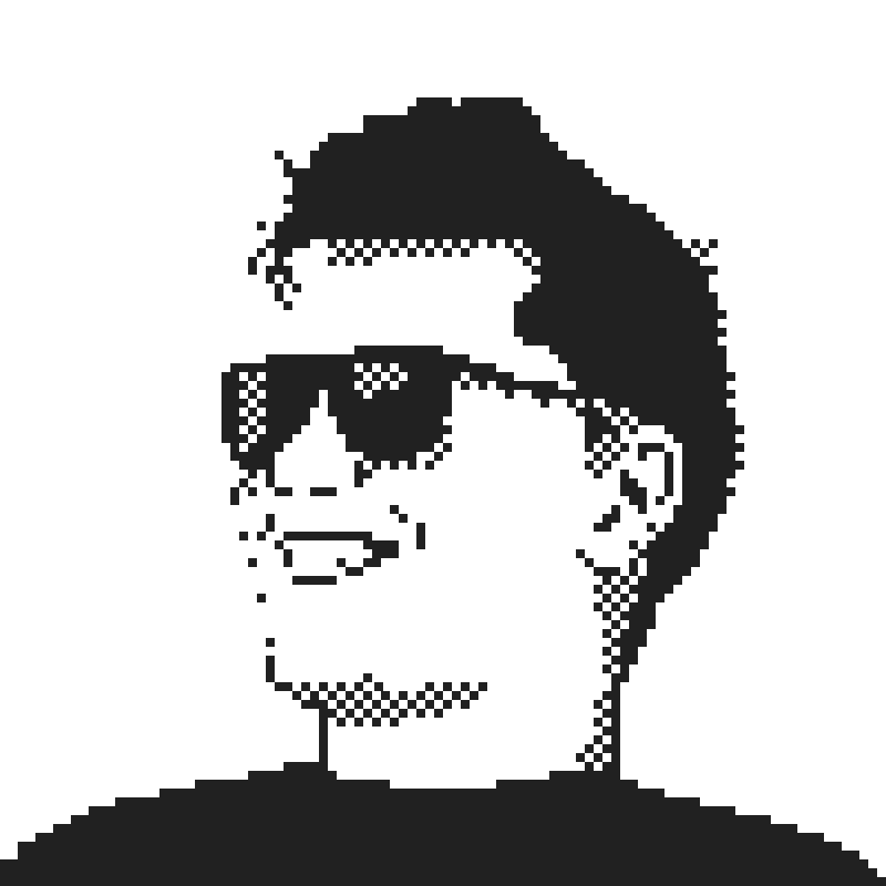 Dithered portrait of Tom Johnson
