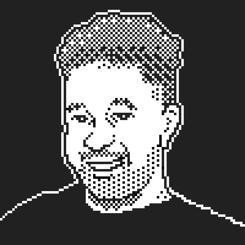 Dithered portrait of Wesley Hill
